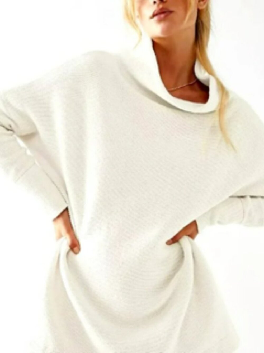 Free People Women's Ottoman Slouchy Tunic Sweater (SP) Ecru/Powder White
